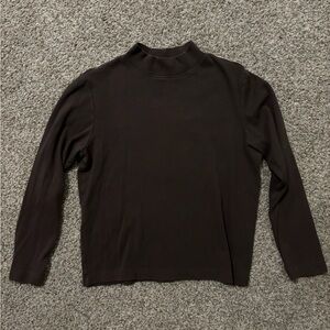 Rebecca Malone Brown Mock Neck Long Sleeve Top
